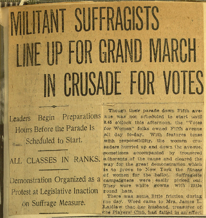 Militant Suffragists Line Up for Grand March in Crusade for Votes